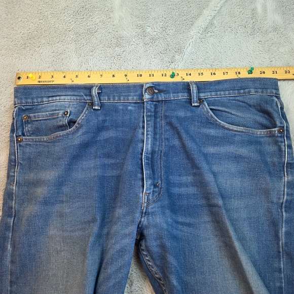 Levi's 505 Regular Fit Jeans Mens 40x32 Blue Straight Leg Denim 00505-1541 - Picture 3 of 11